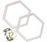 XUEYEGONGJI Étagères hexagonales, 2pcs 7,9x6,7 Pouces étagères flottantes hexagonales, pièce maîtresse en Bois géométrique, étagères en nid d'abeille décoratives pour décorations de Table de Mariage.