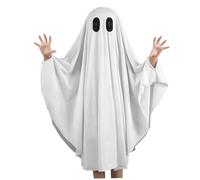 XUEYEGONGJI Ghost Poncho Halloween Scary Ghost Cape for Kids 31.5 '' COLAK Halloween Costume for Kids, Costume M