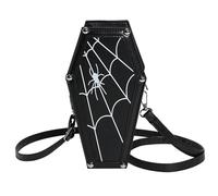 XUEYEGONGJI Halloween Purse for Women Coffin Purse Spreproofroproof Pu Leather Gothic Spider Web Pattern Matter Cercer Sac Goth Crossbody avec bandoulière réglable pour Halloween Cosplay, Gothic