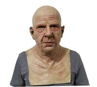 XUEYEGONGJI Masque Old Man Masque réaliste de Latex Chauve réaliste One Taille Halloween Effrayant Effrayant avec des Trous de Ventilation Face à Rides pour Halloween Cosplay Party Prank