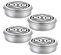 XUEYEGONGJI Presque en Acier Inoxydable pour bobines de moustiques, Porte-greffe de Moustique Portable, Support de Bobine de Moustique, Anti-Moustique et Insectes (Paquet de 4) Supports d'encens