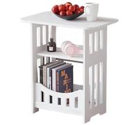 XUEYEGONGJI Table d'appoint en Bois à 3 étages 12.6x8.7x15.8in Rectangulaire Table de Nuit Tables d'appoint Modernes et minimalistes pour Le Chevet du lit, Le Salon, la Salle de Bain, la Nuit