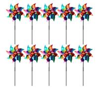 XUEYEGONGJI Wheels de Broches réfléchissants, 10pcs 20, 5 Pin de Broche Jardin avec enjeux, Dissuasion dissuasifs sur Les Oiseaux Arc-en-Ciel, Moulin à Vent pour la Cour et Les Roues Jardinage