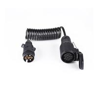 XUEYI 1,5M Rallonge Remorque avec Prise 7 Broches Mâle et Prise 13 Broches Femelle, 12V Adaptateur 7 vers 13 Broches avec Rallonge Câble, Rallonge Spirale Câble 7 Fils, pour Voiture Camion Caravane