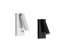 XUEZHEN Lampe de Chevet Murale,Liseuse Murale Applique murale rotative à LED 5 W avec chargeur USB Type-C, spot de lecture, éclairage plafond, for chambre coucher(White,Cold Light 6000K,5W)