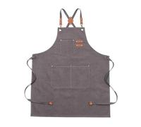 XUFHSEO Tabliers de chef avec grandes poches, tablier travail réglable en toile coton à dos croisé et résistant(DARK GRAY)