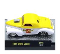 XUFQRAN Exposition Miniature Échelle 1:64 pour Willys Coupé 1941 Modèle De Voiture Vintage en Alliage Moulé sous Pression Collection Décorations Collection réaliste