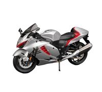 XUFQRAN Modèles réduits à l'échelle Kit De Modèle Moto Suzuki Hayabusa À L'échelle 1:12, Ornements Collection Moulés sous Pression Statiques Argentés Objets de Collection