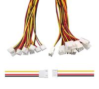 XUGERIP Connecteur JST XH 2,54 mm à 3 broches, 20 prises mâles et 20 prises femelles, connecteurs micro fils avec câble d'extension de 100 mm AWG 26