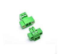 XUGERIP Lot de 5 borniers enfichables à 2 broches de 3,81 mm avec bride de verrouillage à vis, connecteur mâle et prise femelle de type Phoenix - 8 A, 300 V, 16-28 AWG