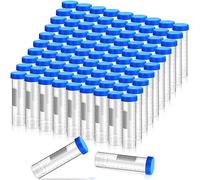 Xuhal Lot de 150 tubes à centrifuger de 50 ml avec bouchon à vis, tubes à essai autoportants en plastique avec couvercles, tubes de laboratoire en polypropylène, fond conique à jupe, marques graduées