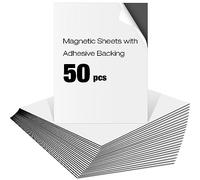 Xuhal Lot de 50 feuilles adhésives magnétiques noires avec dos adhésif, papier auto-adhésif flexible, facile à découper, pour tableau d'artisanat, photo, réfrigérateur (20,3 x 25,4 cm)