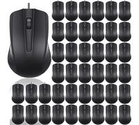 Xuhal Lot de 50 souris d'ordinateur filaire USB en vrac 1 000 DPI 3 boutons pour ordinateur portable
