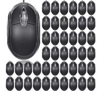 Xuhal Lot de 50 souris d'ordinateur filaire USB en vrac, 1000 DPI 3 boutons pour bureau, maison, souris optique compatible avec MacBook, PC, ordinateur portable