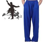 XUHCLY Pantalon de Tai Chi Unisexe,Pantalon pour Pratiquer Kung Fu Arts Martiaux,Elastique Tenue de Tai Chi Taekwondo Pantalons Kung Fu Coupe Ample Homme Femme(Size:S,Color:c)