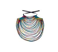 XUHOGU Collier plastron tribal en corde de coton multicouche, fait à la main, collier ethnique pour femme, cadeau de festival (24FS1214)