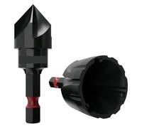 XUHXX Outil d'ébavurage for chanfrein externe, 2 pièces, foret à fraiser interne, déloge les bavures, convient for 3 à 19 mm