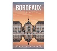 XUIOHG Poster de voyage vintage sur toile carrée France Bordeaux