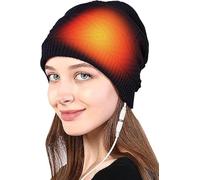 XUJAIOLQP Bonnet chauffant noir électrique USB pour homme et femme - 2 en 1 - Pour le ski, la randonnée (sans batterie), Noir , One Size-3XL