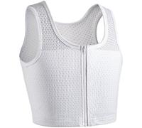 XUJI Binder Respirant de Compression à Fermeture Éclair pour Transgenre, FTM, Tomboy, Cosplay (W, L)