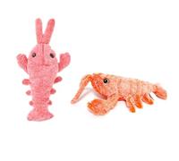 XUJIAN de Chat Sauteur Électrique Simulation Homard Chien Jouet USB Charge + Herbe à Chat en Peluche Chat Jouet Animal de Compagnie Chien en Peluche