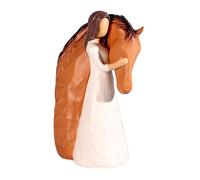 XUJIAN Statue en Résine Tenant Un Animal de Compagnie, Sculptures et Décorations de Cadeau Familial, Cadeau Décoratif de Table de Salon de Chambre à Coucher-Cheval