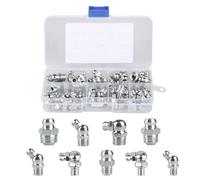 Xujinsongg Lot de 60 Graisseurs Assortiment Kit, Pivots graissés, Points de Graisse pour Pompe à Graisse, Droit Angulaire 45° 90° 180° Hydraulique Graisseur M6 M8 M10 pour Pompes à Graisse