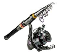 XUJUAN-0227 Canne à pêche en fibre de carbone et moulinet Combo Super dur télescopique Kit moulinet de pêche (3 m canne à pêche 5000)