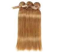 XUJUAN-0227 Extensions de cheveux humains brésiliens naturels Remy raides Blond 20,3 à 66 cm (26, 26, 26, 26, 26)