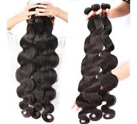XUJUAN-0227 Extensions de cheveux humains brésiliens ondulés à l'eau pour femme (90 cm)