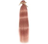 XUJUAN-0227 Lot de 3 extensions de cheveux humains brésiliens raides 100 % cheveux humains tissés or rose couleur rose Remy (14)