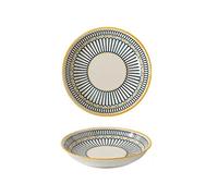 XUJUAN-0227 Lot de 4 assiettes à manger en céramique - Assiettes rondes - Couverts ronds vintage - Assiettes plates simples - Lot de 4 assiettes plates (A)