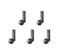 XUJUAN-0227 Lot de 5 porte-manteaux muraux noirs nacrés pour vêtements et serviettes, cintres de salle de bain, accessoires de décoration d'intérieur