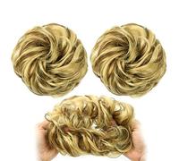 XUJUAN-0227 Messy Bun 22H10 Postiches en caoutchouc pour chignon désordonné tendance pour fille - Cheveux bouclés avec élastique - Pour femme