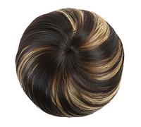 XUJUAN-0227 Messy Bun 588-07 - Chignon synthétique à clip - Bande élastique - Cheveux lisses - Pour femmes et enfants