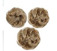 XUJUAN-0227 Messy Bun 6AT88 - Postiches en caoutchouc - Pour fille - Cheveux bouclés - Avec élastique - Pour femme