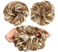 XUJUAN-0227 Messy Bun 6H613 Postiches en caoutchouc pour chignon désordonné tendance pour fille - Cheveux bouclés avec élastique - Pour femme