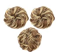 XUJUAN-0227 Messy Bun 86H10 Postiches en caoutchouc pour chignon désordonné tendance pour fille - Cheveux bouclés avec élastique - Pour femme