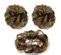 XUJUAN-0227 Messy Bun - Lot de 6 postiches en caoutchouc - Pour fille - Chignon bouclé - Avec élastique - Pour femme