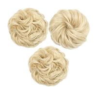 XUJUAN-0227 Messy Bun - Postiches en caoutchouc - Chignon désordonné - Tendance - Pour fille - Cheveux bouclés - Avec élastique - M18-613