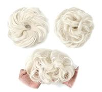 XUJUAN-0227 Messy Bun - Postiches en caoutchouc - Chignon désordonné - Tendance - Pour fille - Chignon bouclé - Avec élastique - Pour femme (60)