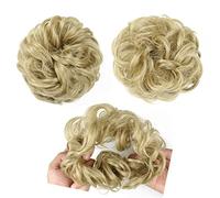 XUJUAN-0227 Messy Bun - Postiches en caoutchouc - Chignon désordonné - Tendance - Pour fille - Chignon bouclé - Avec élastique - Pour femme (24)