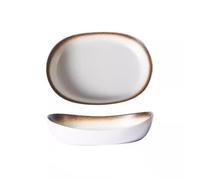 XUJUAN-0227 Plat de cuisson résistant aux hautes températures, assiette domestique, assiette à rôtir pour poisson cuit à la vapeur, riz cuit, four, micro-ondes, ustensiles de chauffage (blanc, 25,4 cm