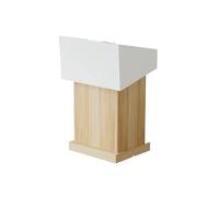 XUJUAN-0227 Podium parlant en bois avec étagère de rangement pour restaurant, conférence (naturel)