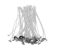 Xujuika 50 Pièces Mèches De Bougie en Coton Naturel, Mèches Pré Ciré en Coton Long Kit, Inodore Propre Mèche pour Fabrication De Bougie Bricolage