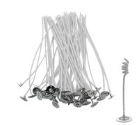 Xujuika 50 Pièces Mèches De Bougie en Coton Naturel, Mèches Pré Ciré en Coton Long Kit, Inodore Propre Mèche pour Fabrication De Bougie Bricolage