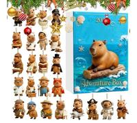 Xujuika Capybara Advent,Pendentifs en acrylique 2D | Compte à rebours de 24 jours, décoration d'arbre Capybara, pour salle de classe, vacances, fête, tradition, célébration d'hiver, poignée de porte