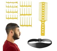 Xujuika Guide de coupe des cheveux, guide de coupe de cheveux réglable et gabarit de rasage du cou - Peigne à dents pour un rasage parfait du cou
