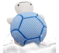 Xujuika Pouf de Douche,Boule de Douche Tortue pour le Corps | Éponge Doux En Maille Mignonne Enfant Bébé Garçon Fille