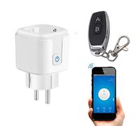 XUK Prise intelligente WiFi 16 A avec télécommande, contrôle vocal compatible avec Alexa et Google Home, App Tuya Smart Life, surveillance de l'énergie en temps réel (1 prise et 1 télécommande)